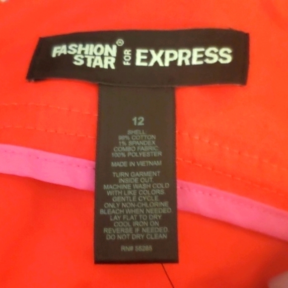 NWT Express Size 12 Red Tan Mini Skirt | High Rise Multicolor Workwear - Picture 13 of 15